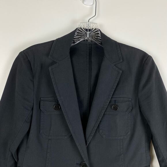 Theory School Boy Blazer Charcoal Gray Cotton Womens Size 2 - Picture 3 of 11